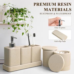 Luxury vanity <b>set</b> bathroom sink organizer marble toothbrush cup <b>soap</b> lotion dispenser bathroom tray organizer modern vanity - Product Image 5
