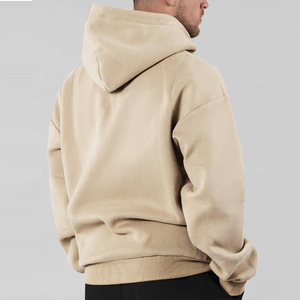 Sweat à capuche en molleton 100 % coton pour homme, manches longues, poche, respirant, séchage rapide, teinture unie, impression personnalisée pour l'hiver - Product Image 3