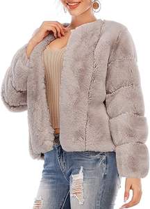 Abrigo de Piel Sintética de Zorro para Mujer, Hecho a Mano en Europa, con Piel de Mongolia, Chaqueta Larga de Invierno para Mujer, de Manga Larga, Natural, de Lujo, Gruesa - Product Image 2