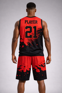 Uniforme de Baloncesto de Primera Calidad para Hombre, Uniforme Rojo Personalizado, Uniforme Deportivo Personalizado - Product Image 4