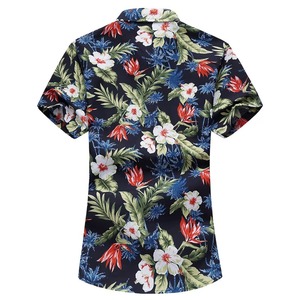 Chemises Hawaïennes Respirantes Teintes à la Main Col en V Décontractées Manches Courtes Plage Tropicale Boutonnées 100% Coton Motif Imprimé Homme Été - Product Image 5