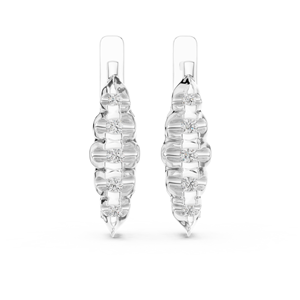 Boucles d'oreilles uniques en diamants ronds cultivés en laboratoire, avec fermoir à clip, en or blanc 18 carats, pour usage quotidien, soirées, ou comme cadeau pour femme. - Product Image 1