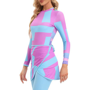 Polyester/Spandex <b>Burkini</b> Muslim <b>Swimwear</b> Islamic Women's Modest High Cut 2-Piece Set Eco-Friendly Seamless Quick Dry Breathable - Product Image 5