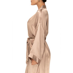 Bata Kimono de Satén de Seda para Mujer, Diseño de Pavo Real, para Dama de Honor, Larga, con Logotipo Frontal, Alta Calidad, Suave y Transpirable, Precio Económico - Product Image 5