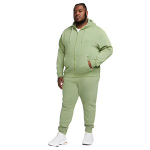 Men Plus Size Custom Fleece Tracksuit Set Hoodie & Jogger Cotton Blend Full Zip Sportswear OEM Bulk Supplier - Product Image 1