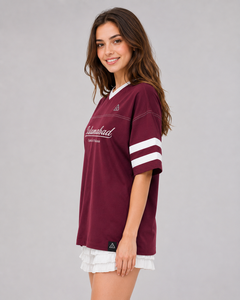 Custom Made Drop Shoulder Boxy Fit Women's T-Shirt 100% Cotton Regular Lightweight Breathable Quick Dry Solid Color <b>Appliques</b> - Product Image 5