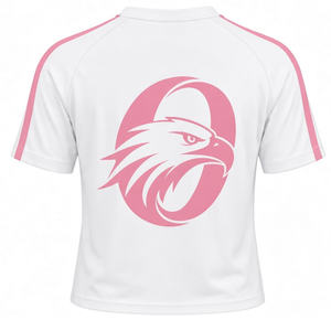 Ensemble uniforme de cheerleading imprimé rose et blanc, haut à manches courtes, jupe plissée, tenue de sport athlétique pour l'entraînement et la performance - Product Image 4