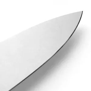 Couteau de chef de 7 pouces avec manche noir lisse et lame argentée pour la cuisine à domicile, découpe de légumes, tranchage de fruits et préparation des ingrédients - Product Image 4