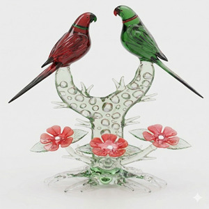 Figuras de Cristal de Loros Multicolores Hechas a Mano en India para Decoración de Oficina en Casa, con Diseño de Cruz Feng Shui, a Precio de Mayoreo - Product Image 5