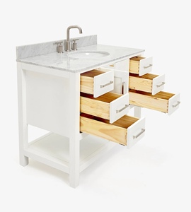 Meuble sous-vasque de salle de bain 43 pouces Marque Privée Sarah, vasque simple, 3 options de finition, Fabricant OEM Vietnamien - Product Image 4