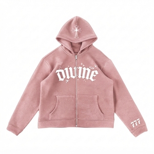 Sweat-shirt à capuche zippé intégral personnalisé pour homme en molleton de coton, avec logo OEM, style streetwear décontracté, fournisseur en gros - Product Image 4