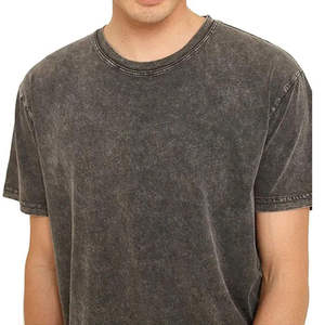 T-shirt Homme Respirant de Haute Qualité, Délavé à l'Acide, Style Streetwear, Logo Personnalisé, Coupe Oversize, Vintage, pour Hommes - Product Image 5