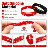 Bracelet en silicone RFID personnalisable 13,56 MHz 1K S50 F08 213 216 EM4305 Tk4100 T5577 avec puce étanche et réglable NFC