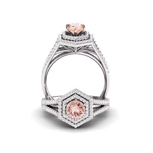 925 Sterling Silver Natural Peach Morganite Gemstone 6 Prong Silver Ring Setting Luxury Fine Design Custom Jewelry Making Supply - Product Image 4
