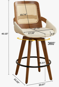 Mid-century <b>bar</b> chair Modern <b>Bar</b> <b>Stools</b> Adjustable <b>Swivel</b> <b>Bar</b> Chairs Height Kitchen Counter Dining Chairs Home Office Furniture - Product Image 2