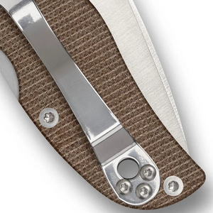 Couteaux pliants d'extérieur haut de gamme avec manche texturé marron, lame pointue en acier inoxydable, trou pour le pouce et clip métallique - Product Image 6