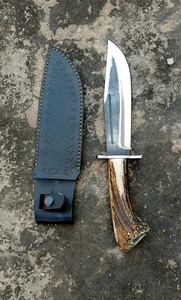 Handmade Hunting <b>Knife</b> Stainless Steel Blade Drop Point Design <b>Bone</b> <b>Handle</b> Leather Sheath Outdoor Camping <b>Knife</b> - Product Image 5