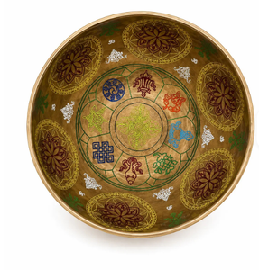 Cuenco Tibetano de Canto Hecho a Mano de Primera Calidad, con Grabado Fino y Colorido, Instrumento Artesanal para Sanación Sonora y Meditación - Product Image 5