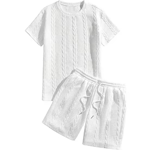 Ensemble de vêtements de sport pour homme, été, fin, séchage rapide, haut à manches courtes et short de sport, ensemble de shorts pour homme - Product Image 1