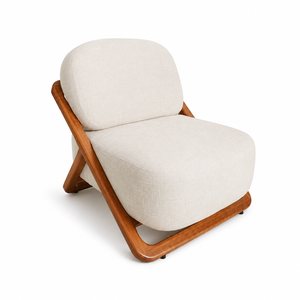 Fauteuil lounge moderne rembourré avec structure en bois, dossier solide, design ergonomique pour le mobilier de salon - Product Image 1