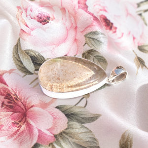 Pendentif Goutte d'Eau en Quartz Naturel Grand Format, en Argent Sterling 925 Plaqué Or Rose et Or Jaune, Bijou Fait Main en Cristal de Guérison - Product Image 6