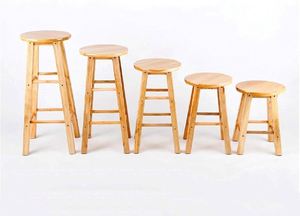 Modern Wooden Bar <b>Stool</b> Durable Kitchen Counter Chair Home Bar Furniture High Quality Wood Base - Product Image 2