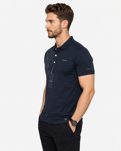 F2 WIN T-shirt décontracté pour homme, bleu marine uni, à manches courtes, en coton tricoté, séchage rapide, respirant, coupe classique, OEM 2026 - Product Image 2