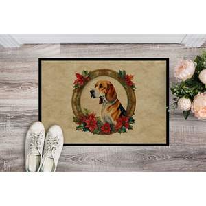 New American Foxhound <b>Christmas</b> Flowers Doormat Non-Slip Indoor Outdoor 18H X 27W Rug Low Pile Washable Front Door <b>Mat</b> for - Product Image 2