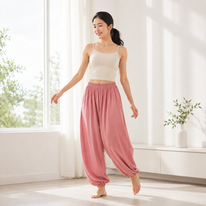 Wide Leg Breathable <b>Yoga</b> <b>Pants</b> for <b>Women</b>-High Waist Seamless Athletic Workout Fitness Harem <b>Pants</b> - Product Image 5