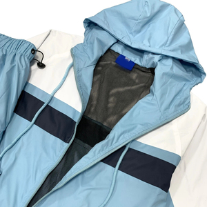 Lightweight <b>Zip</b> <b>Up</b> <b>Jacket</b> With Matching Pants Elastic Waistband On Bottom Two Side Pockets Windbreaker Tracksuit - Product Image 4