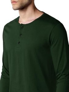 Haut décontracté pour le week-end, col boutonné, style Henley, vêtements pour hommes, classique, léger - Product Image 2