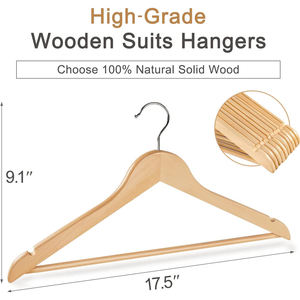 Los más vendidos y populares perchas de madera 2026 para abrigos, trajes, chaquetas y camisas gruesas. Fabricado por M.I.G. EXPORTACIONES. - Product Image 4