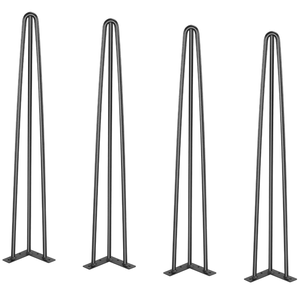 Patas de Mesa de Acero Inoxidable de 28 Pulgadas, Juego de 3, Capacidad de Carga de 4 880 lb, Color Negro, Resistentes, Modernas, para Comedor o Escritorio, EDPTBL014 - Product Image 5