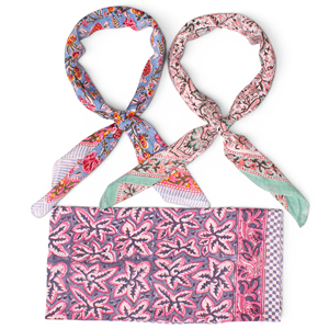 Craftjaipur Adult Multifunction Outdoor Summer Large Square Unisex Handmade Eco-friendly Cotton Block Printed <b>Bandana</b> 100X100cm - Product Image 6