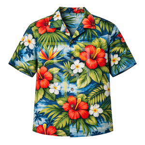 Camiseta Hawaiana Premium para Hombre, Ligera, 100% Algodón, Cuello Alto, Duradera, Informal y a la Moda - Product Image 2