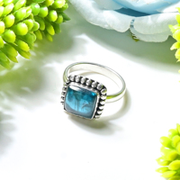 Anello da Donna Regolabile Fatto a Mano in Argento Sterling 925 con Cianite Verde Naturale Stile Vintage, Gioiello con Gemma per Anniversario, Vendita all'Ingrosso