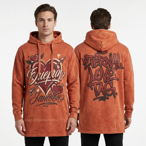 Sudadera con Capucha Personalizada con Lavado Ácido, Estilo Urbano, Gráficos de Cupido y Pintura en Aerosol, Fabricante de Sudaderas para Hombre - Product Image 6