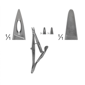 Porte-aiguille Kolt 135 mm avec système de maintien, en acier inoxydable, instruments de suture de précision, à mâchoires courbées, applicateur d'aiguilles chirurgical - Product Image 1