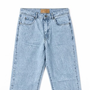 Jeans de Mezclilla para Hombre, Corte Recto, Cintura Alta, Lavado a la Piedra, Ligeros, de Algodón, Estilo Casual de Primavera, Color Azul - Product Image 1