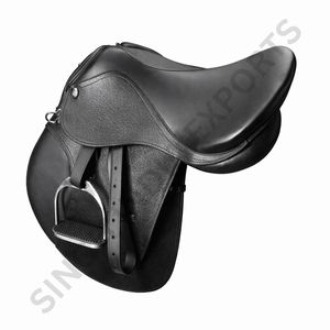 Silla de Montar Inglesa de Cuero Genuino con Almohadillas de Ante, Ajustable, de Alta Calidad para Equitación - Product Image 3