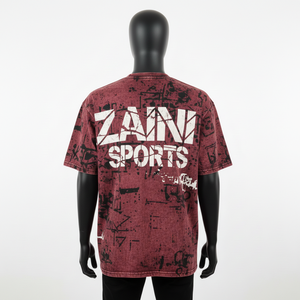 เสื้อยืดผู้ชายทรงหลวม พิมพ์ลายแบบวินเทจ ผ้าคอตตอนเจอร์ซีย์เนื้อหนัก ซักย้อมแบบแอซิดวอช 100% คอตตอน - Product Image 2