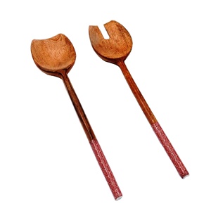 Ensemble de serveurs à salade en résine à long manche, écologique, moderne, rouge, personnalisable, passe au lave-vaisselle, ustensiles à salade pour la maison et la cuisine, fabriqué en Inde, 11 pouces - Product Image 1