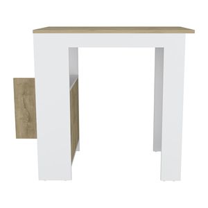 DEPOT E SHOP Isola da Cucina Masset con Ripiano Laterale e Armadietto con Apertura a Pressione Bianco/Macadamia - Product Image 6