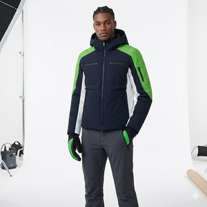 Chaqueta de Esquí para Hombre, Diseño Personalizado, Cierre de Cremallera, Transpirable, Impermeable, Antidesgarro, Secado Rápido, con Capucha, Protección UV, para Actividades de Esquí - Product Image 2