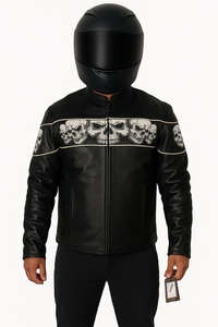 Chaquetas de Motocicleta de Piel de Oveja Genuina de Primera Calidad, Nueva Edición, Manga Larga, Cierre de Cremallera, Chaqueta de Motociclista Phantom - Product Image 5