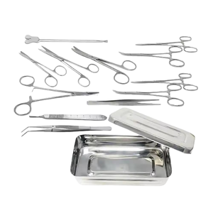 Ensemble de 13 instruments chirurgicaux manuels en acier inoxydable de qualité médicale pour interventions chirurgicales mineures, par Blush Surgical - Product Image 1