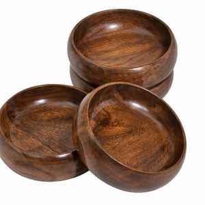 Grand saladier en bois d'acacia au design moderne, vaisselle en bois massif pour les mariages, les fêtes, le service, artisanat, par Universal - Product Image 4