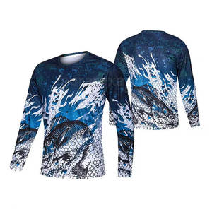 Chemise de pêche à manches longues 100% coton pour homme, séchage rapide, vêtements d'extérieur, sublimation - Product Image 2