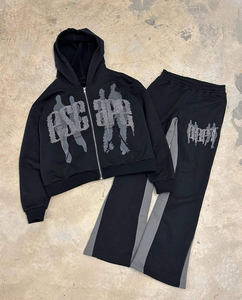 Vêtements de sport pour hommes grande taille, style hip-hop, en molleton épais, taille élastique, respirant, séchage rapide, coton/polyester, streetwear - Product Image 5