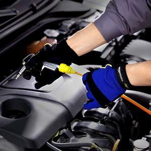 Gants de mécanicien de sécurité avec logo personnalisé de haute qualité outils de travail en cuir synthétique anti-coupure avec doublure en coton pour écran tactile - Product Image 5